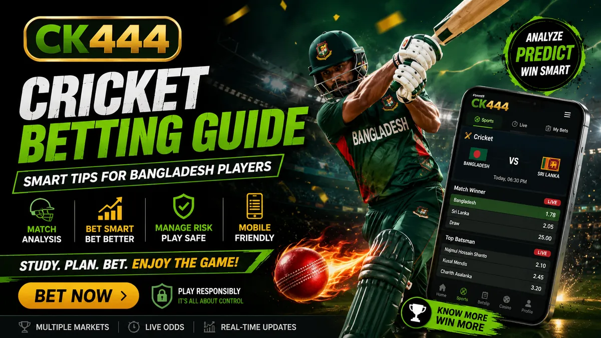 Cricket betting guide for Bangladesh players on CK444 – smart tips and market analysis